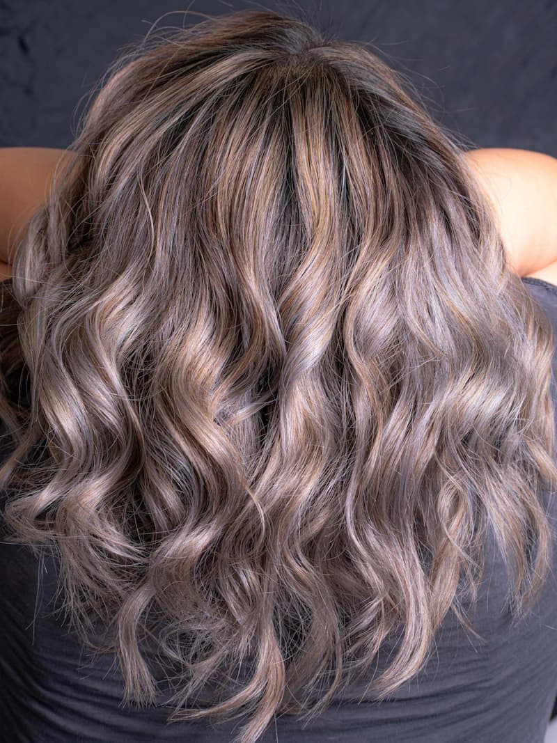 Glossy toned brunette with high shine