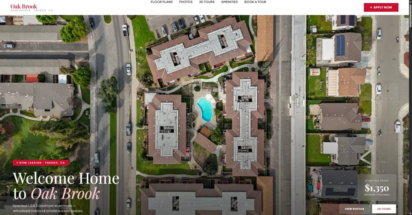 The Oak Brook Apartments website